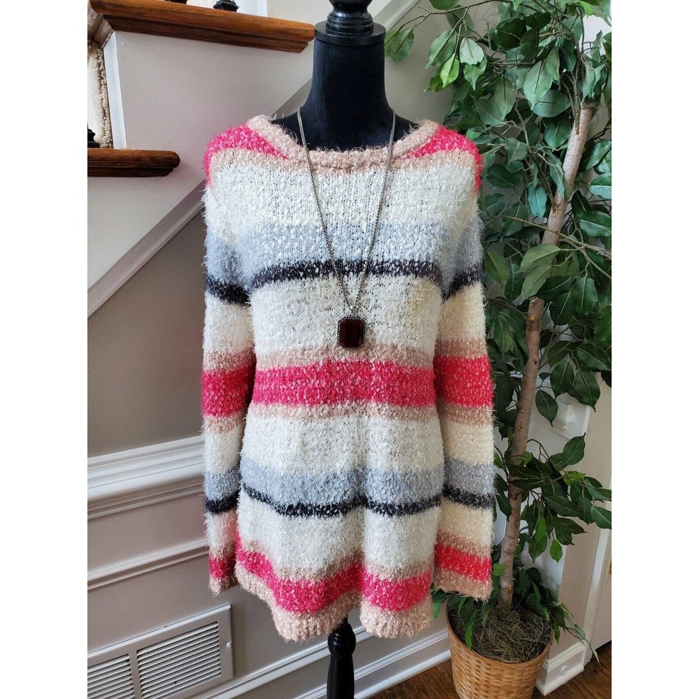 Lane Bryant Women's Multicolor Polyester Round Neck Long Sleeve Sweater 26/28‎
